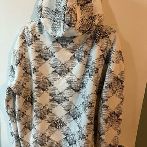 Darkstar Skateboard Hoodie Full Zip Men’s Large Fleece Lined Cream Black Graphic